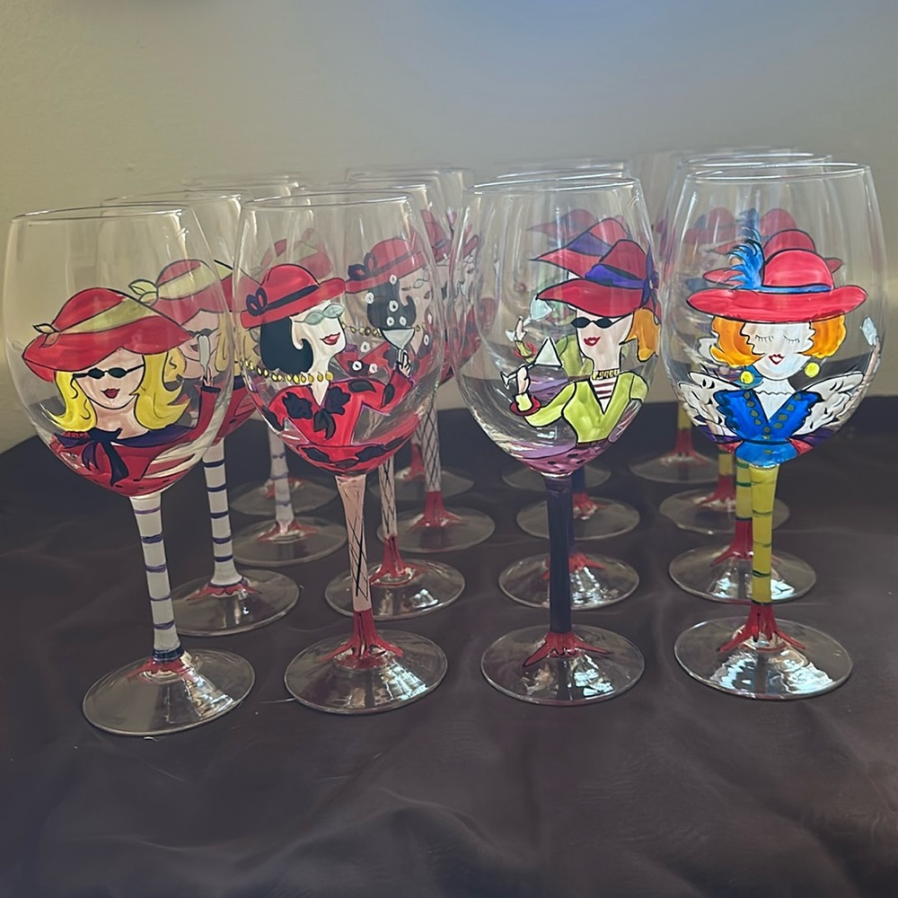 Vintage Hand Painted Glasses